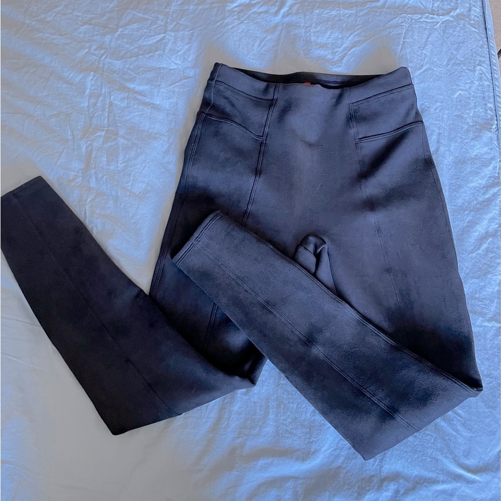 Spanx Faux Suede Navy Leggings Medium